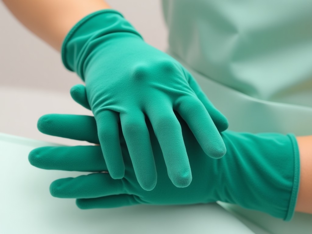 Bulk Green Velvet Dress With Gloves