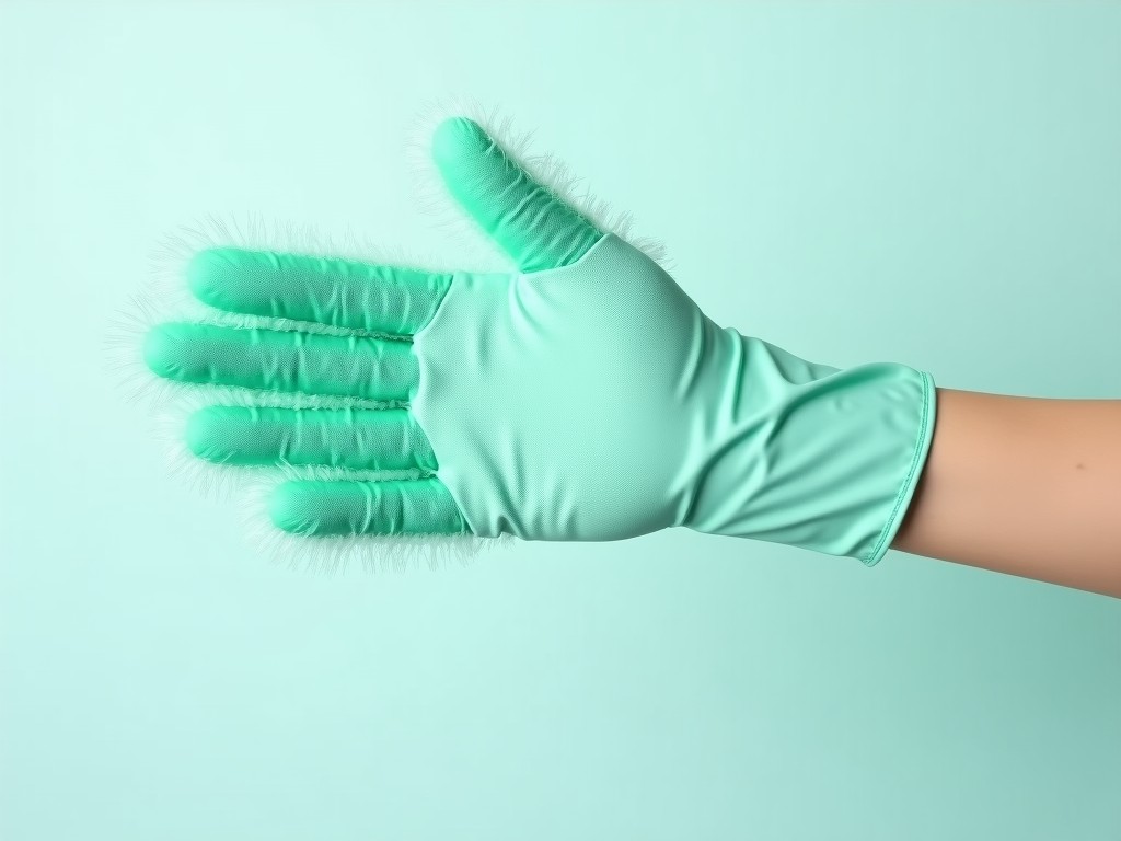 China Clean Green Microfiber Dusting Gloves
