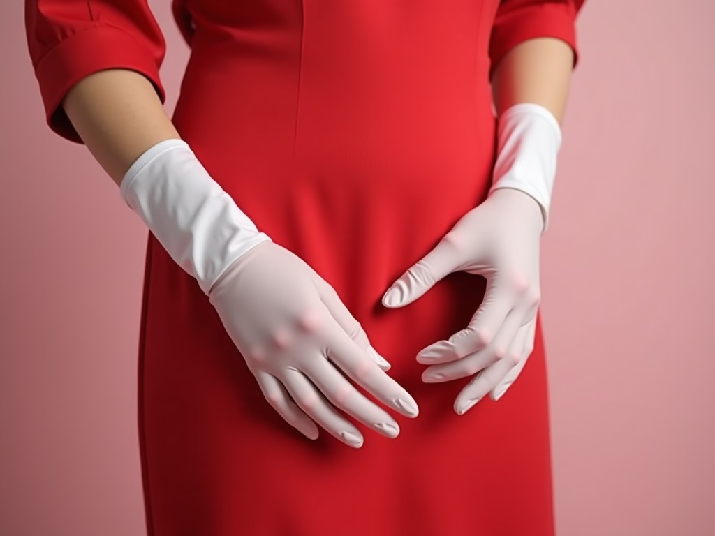 China Long Red Dress With Gloves