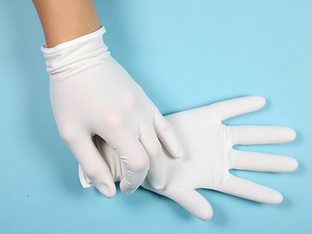 China White Gloves With Grip Dots
