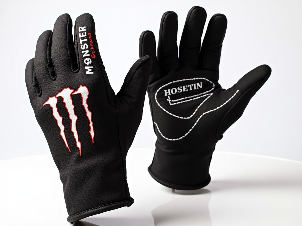 Customized monster energy riding gloves