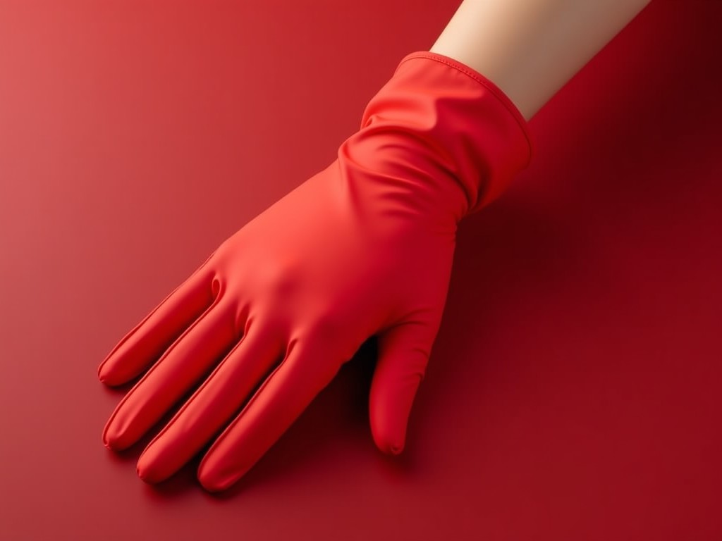 Factory Supply Red Dress With Red Gloves