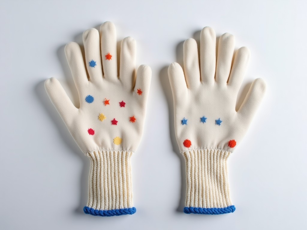 Knitted Cotton Working Gloves With Dots