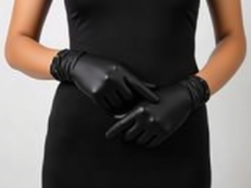 Oem Black Evening Gown With Gloves